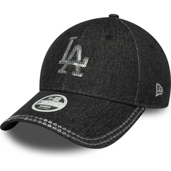Cap kumer black adjustable strap 9FORTY Sequin Denim Los Angeles Dodgers MLB New Era