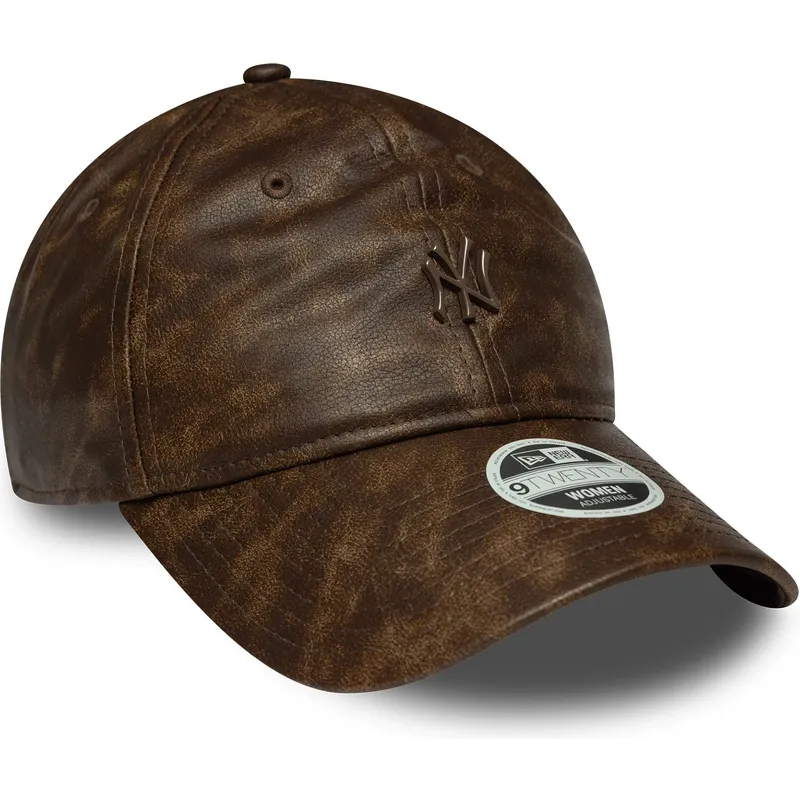 mutsid-kumer-pruun-reguleeritav-9twenty-worn-pu-new-york-yankees-mlb-new-era