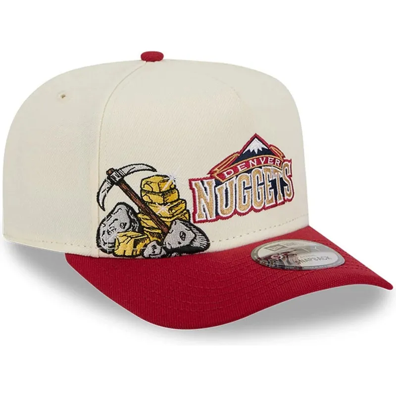 mutsid-kumer-punane-snapback-9fifty-a-frame-precurved-hardwood-classics-denver-nuggets-nba-new-era