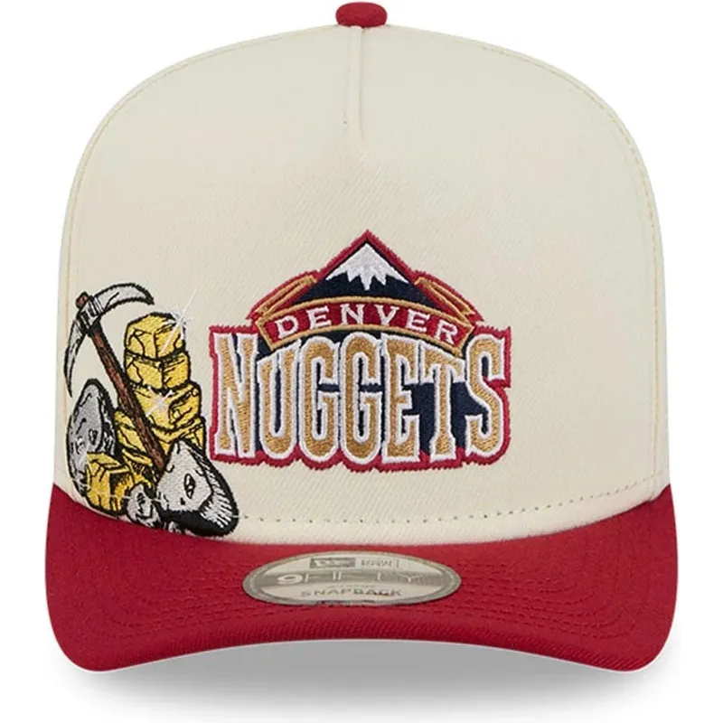 mutsid-kumer-punane-snapback-9fifty-a-frame-precurved-hardwood-classics-denver-nuggets-nba-new-era