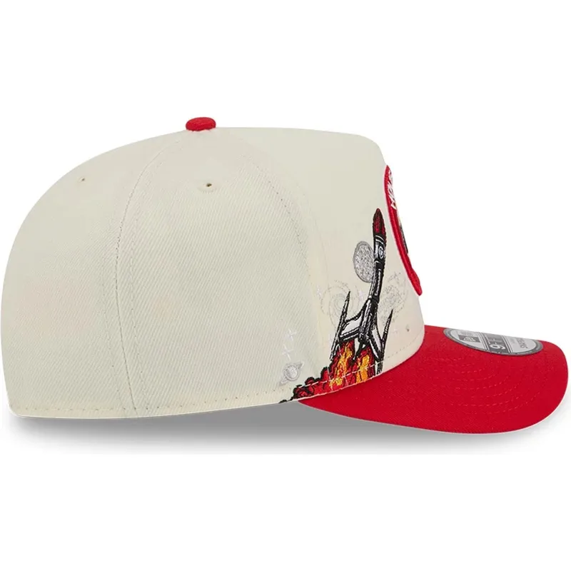 mutsid-kumer-punane-snapback-9fifty-a-frame-precurved-hardwood-classics-houston-rockets-nba-new-era