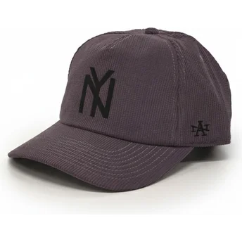 American Needle Curved Brim New York Cubans Printed Cord Purple Snapback Cap