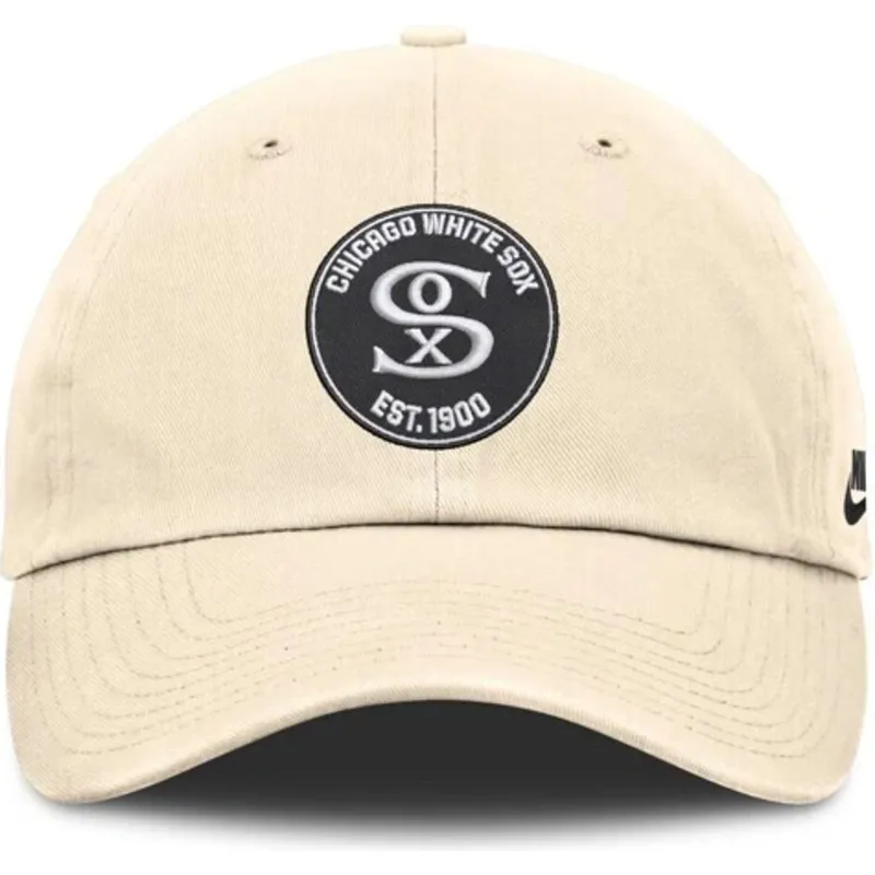 cap-kumer-beige-adjustable-strap-club-unstructured-organic-cotton-chicago-white-sox-mlb-nike cap-kumer-beige-adjustable-strap-club-unstructured-organic-cotton-chicago-white-sox-mlb-nike