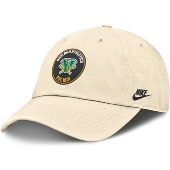 Mütsid kumer beež reguleeritav Club Unstructured Organic Cotton Oakland Athletics MLB Nike