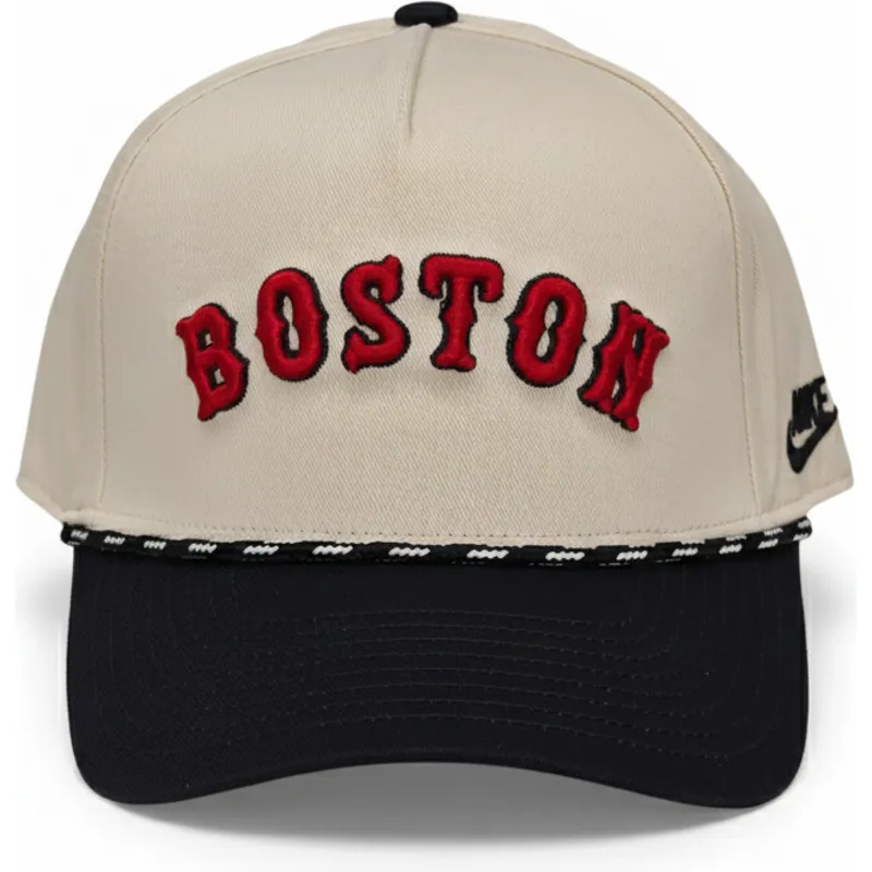 cap-kumer-beige-snapback-rise-structured-boston-red-sox-mlb-nike
