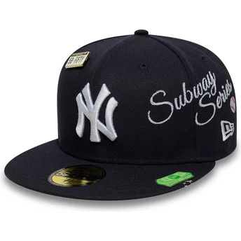 Cap lame navy blue ajustada 59FIFTY Subway Series New York Yankees MLB New Era