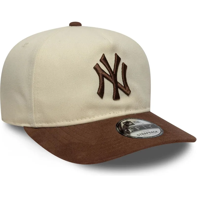mutsid-kumer-pruun-reguleeritav-9fifty-a-frame-suede-visor-new-york-yankees-mlb-new-era