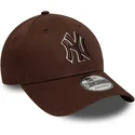 new-era-curved-brim-brown-logo-9forty-outline-new-york-yankees-mlb-brown-adjustable-cap