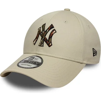 Cap kumer beige adjustable strap 9FORTY Camo Infill New York Yankees MLB New Era