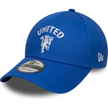 New Era Curved Brim 9FORTY Seasonal Manchester United Football Club Premier League Blue Adjustable Cap