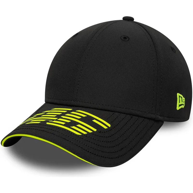 new-era-curved-brim-9forty-recycled-stripe-valentino-rossi-vr46-motogp-black-adjustable-cap