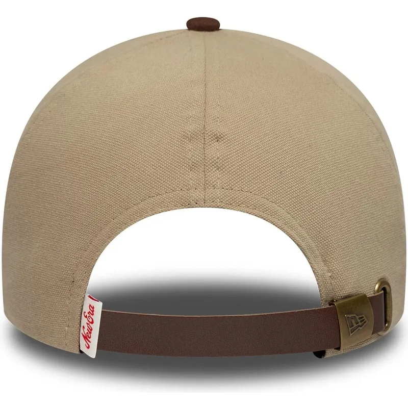 new-era-curved-brim-9forty-e-frame-patch-suede-brown-adjustable-cap