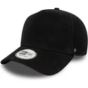 new-era-curved-brim-9forty-e-frame-img-suede-black-adjustable-cap
