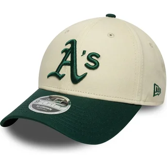 New Era Curved Brim 9FORTY M-Crown Oakland Athletics MLB Beige and Green Snapback Cap