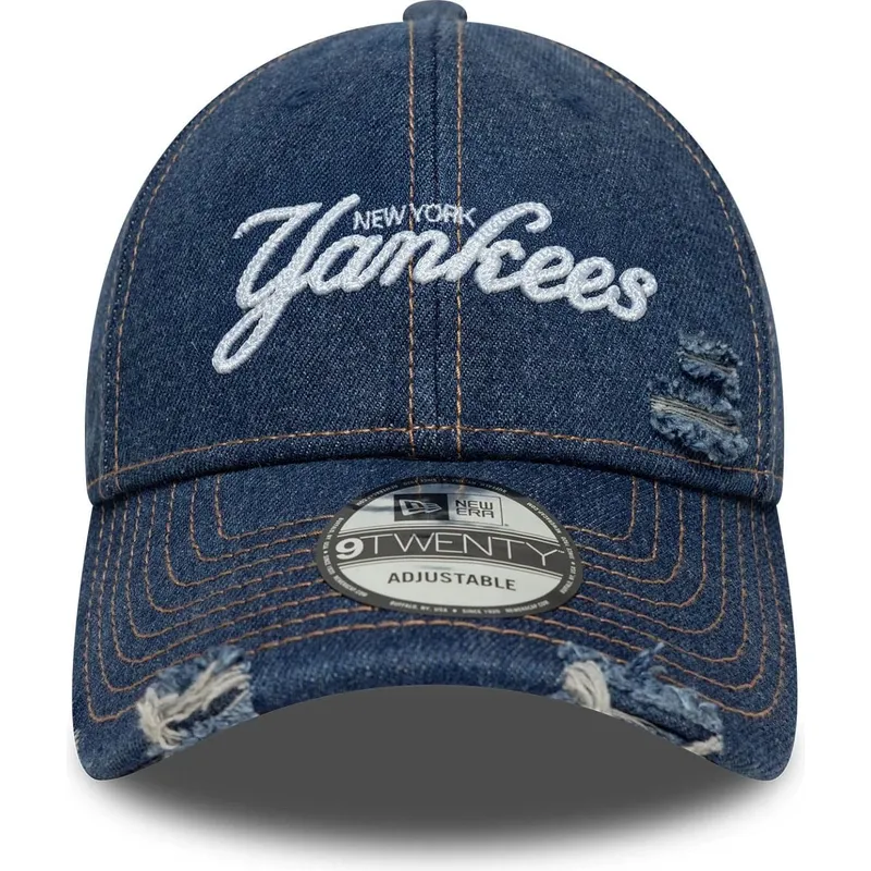 mutsid-kumer-sinine-reguleeritav-9twenty-denim-distress-new-york-yankees-mlb-new-era