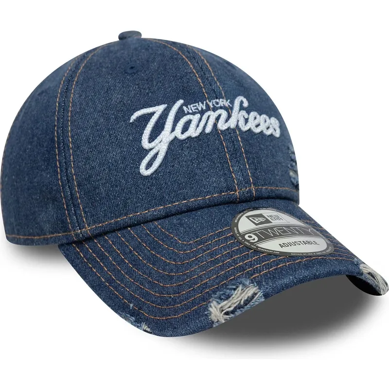 mutsid-kumer-sinine-reguleeritav-9twenty-denim-distress-new-york-yankees-mlb-new-era