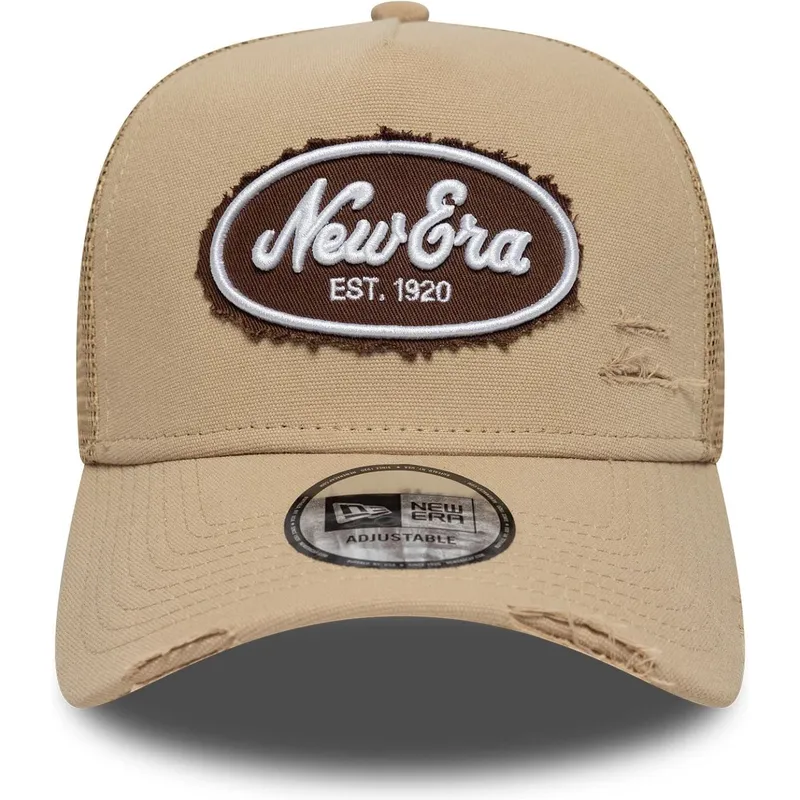 mutsid-kumer-pruun-snapback-a-frame-oval-canvas-distress-new-era