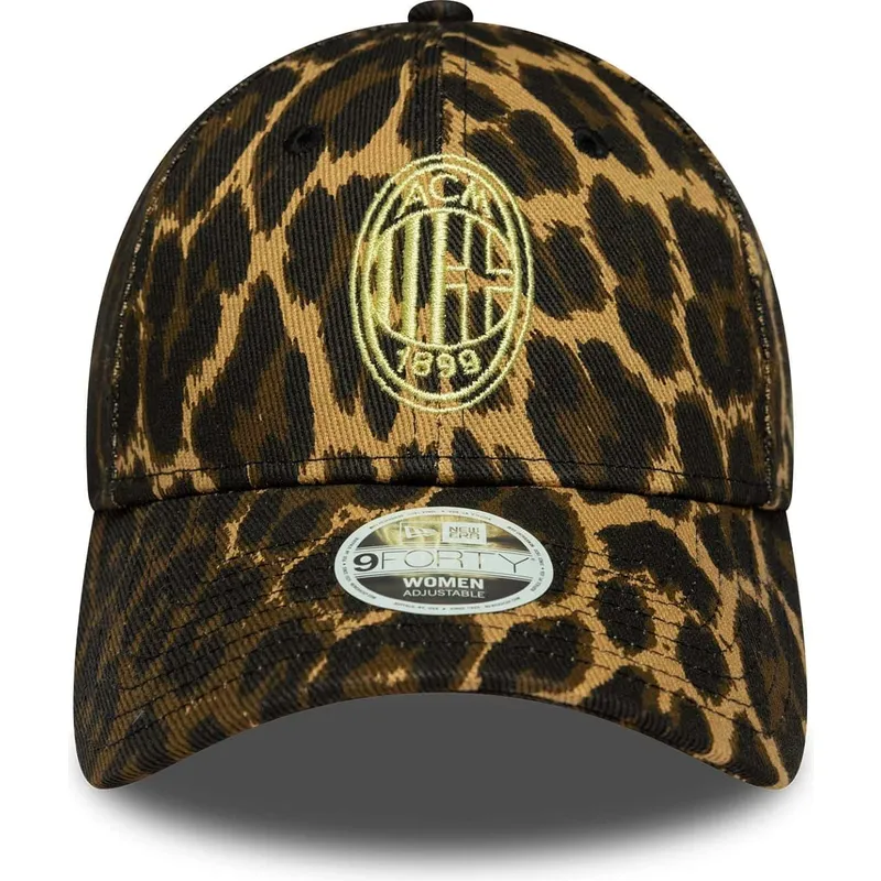 new-era-curved-brim-women-9forty-ac-milan-serie-a-leopard-adjustable-cap