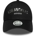 cap-kumer-black-adjustable-strap-9forty-sequin-wordmark-los-angeles-dodgers-mlb-new-era