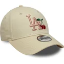 new-era-curved-brim-youth-9forty-fruit-icon-new-york-yankees-mlb-beige-adjustable-cap