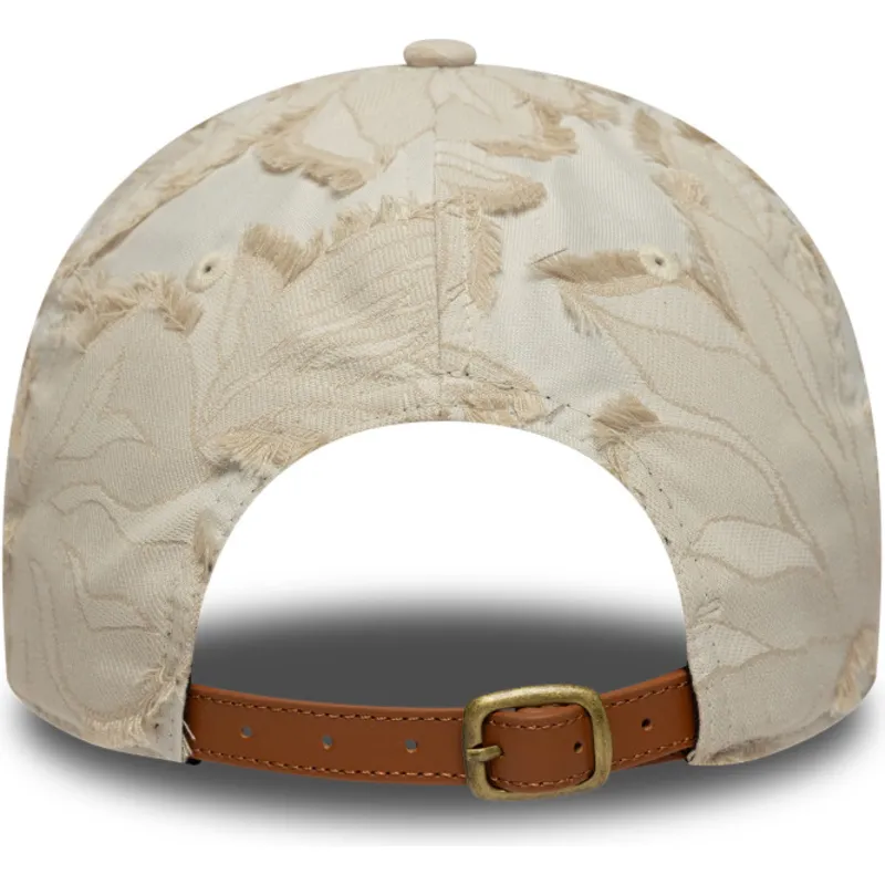 new-era-curved-brim-9twenty-img-floral-new-york-yankees-mlb-beige-adjustable-cap-with-beige-logo