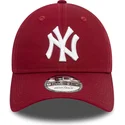 new-era-curved-brim-9twenty-league-essential-new-york-yankees-mlb-dark-red-adjustable-cap