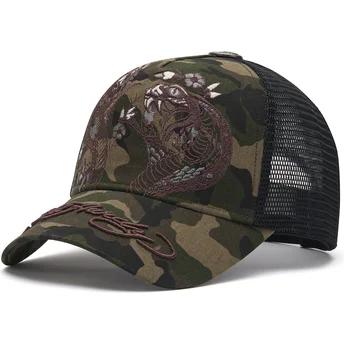 Ed Hardy 2 Snakes Camouflage Trucker Hat