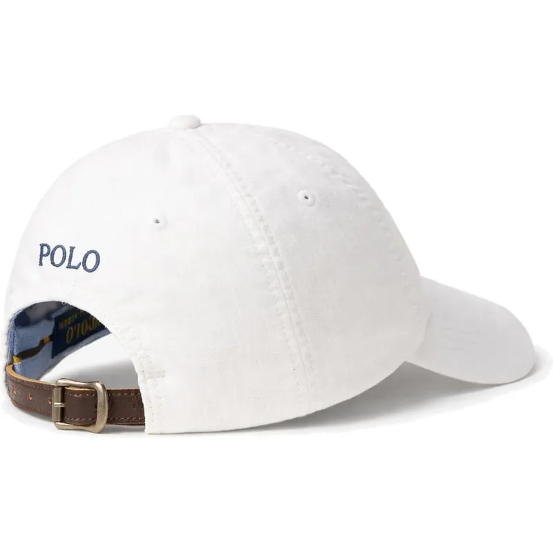 mutsid-kumer-valge-reguleeritav-linen-polo-ralph-lauren