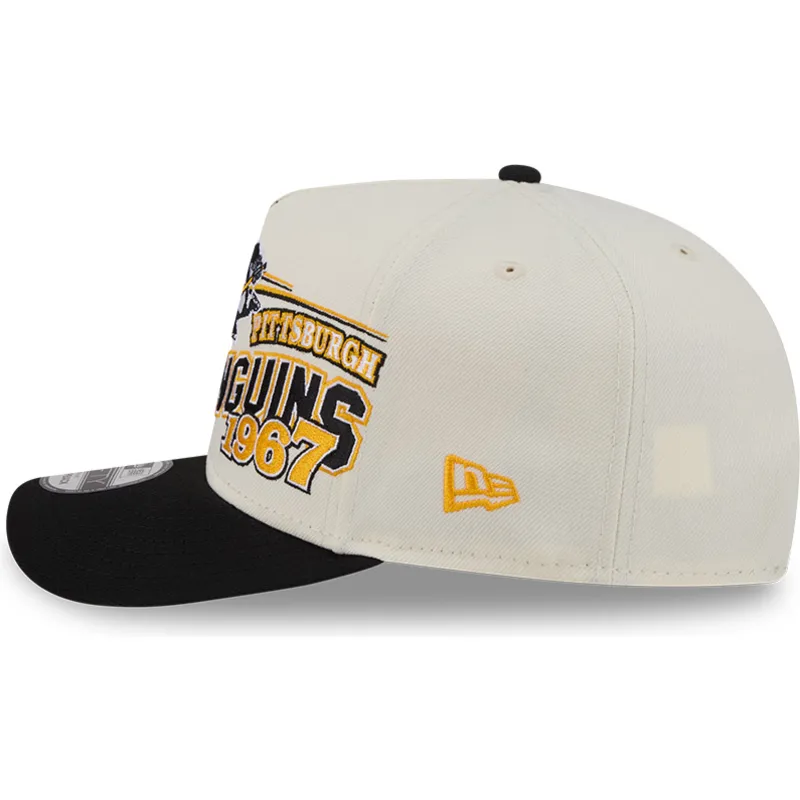 new-era-curved-brim-9fifty-a-frame-classic-pittsburgh-penguins-nhl-beige-snapback-cap