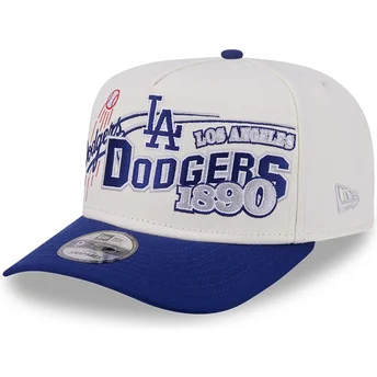 New Era Curved Brim 9FIFTY A Frame Classic Los Angeles Dodgers MLB Beige and Blue Snapback Cap