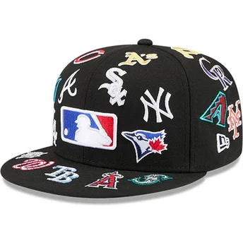 New Era Flat Brim 59FIFTY All Over MLB Black Fitted Cap