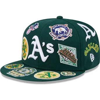Mütsid lame roheline liibuv 59FIFTY All Over Oakland Athletics MLB New Era