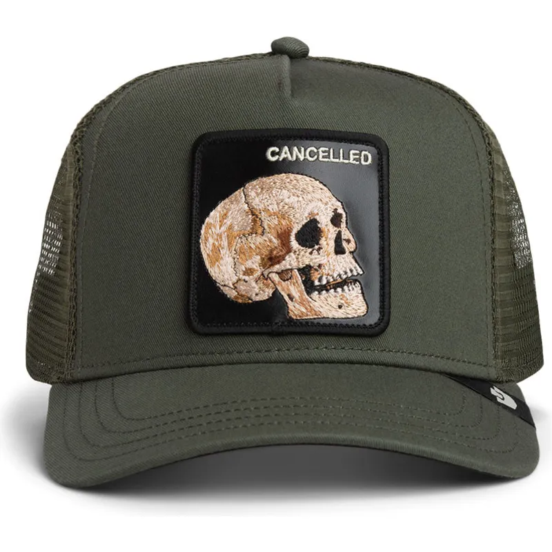 mutsid-kumer-roheline-snapback-the-cancelled-skull-the-farm-goorin-bros