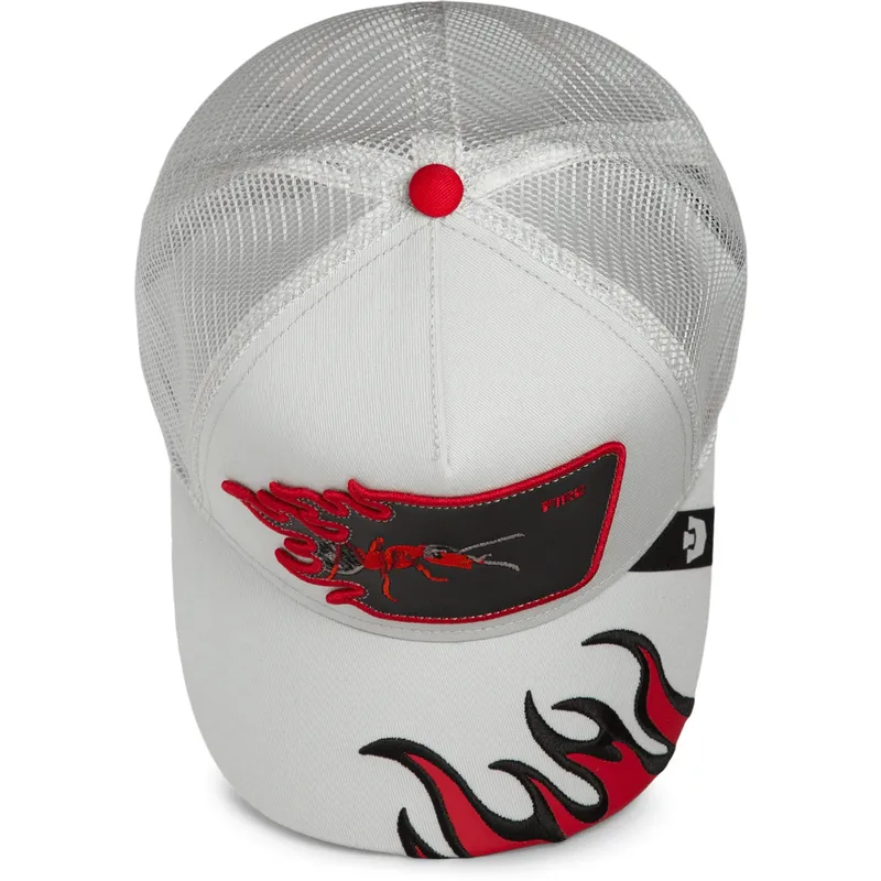 mutsid-kumer-veok-valge-snapback-hormiga-fire-flames-the-farm-the-farm-de-goorin-bros