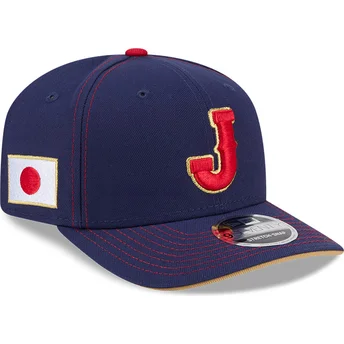 New Era Curved Brim 9SEVENTY Stretch Snap Japan 2026 World Baseball Classic Navy Blue Snapback Cap