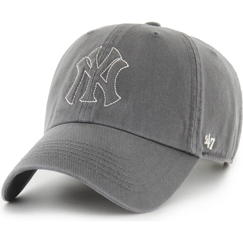cap-kumer-gray-adjustable-strap-clean-up-trailer-new-york-yankees-mlb-47-brand