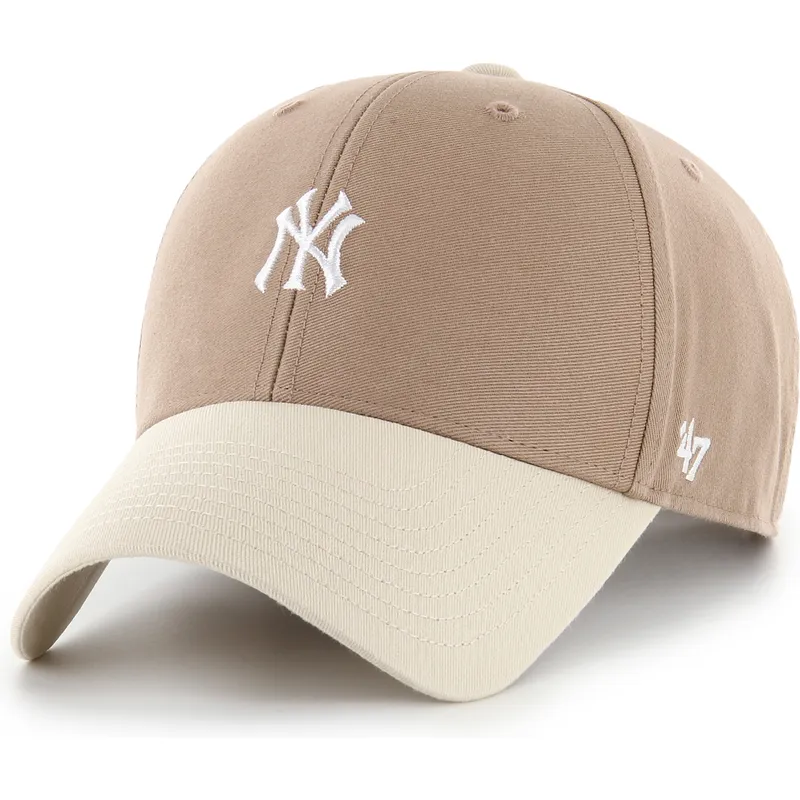 cap-kumer-brown-adjustable-strap-mvp-base-runner-two-tone-legend-new-york-yankees-mlb-47-brand
