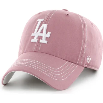Mütsid kumer roosa reguleeritav rihm Clean Up Contrast Stitch Los Angeles Dodgers MLB 47 Brand