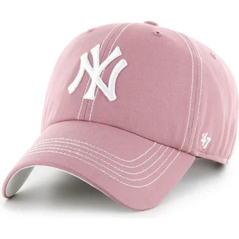Mütsid kumer roosa reguleeritav rihm Clean Up Contrast Stitch New York Yankees MLB 47 Brand