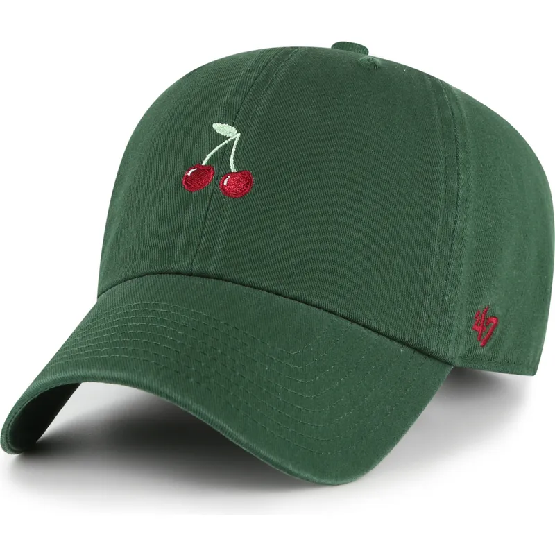 47-brand-curved-brim-cherry-fruit-clean-up-base-runner-icon-green-adjustable-cap