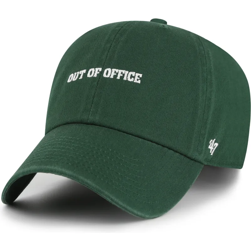 47-brand-curved-brim-out-of-office-phrase-clean-up-base-runner-icon-green-adjustable-cap