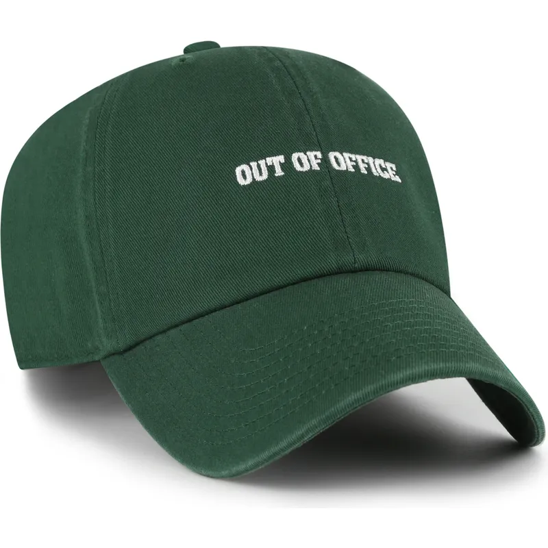 47-brand-curved-brim-out-of-office-phrase-clean-up-base-runner-icon-green-adjustable-cap