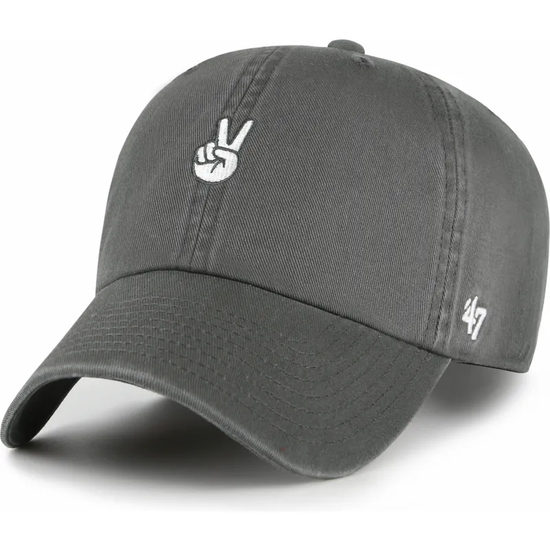 47-brand-curved-brim-peace-clean-up-base-runner-icon-grey-adjustable-cap