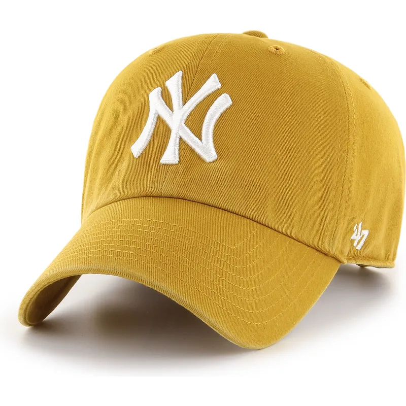 mutsid-kumer-kollane-reguleeritav-clean-up-flat-gold-new-york-yankees-mlb-47-brand