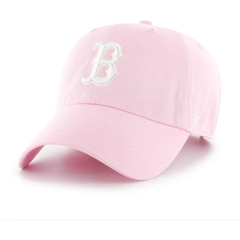 47-brand-curved-brim-clean-up-boston-red-sox-mlb-pink-adjustable-cap