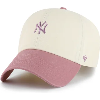 Mütsid kumer beež reguleeritav rihm rosa Clean Up Base Runner Two Tone New York Yankees MLB 47 Brand