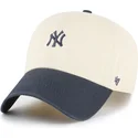 cap-kumer-beige-adjustable-strap-clean-up-base-runner-two-tone-new-york-yankees-mlb-47-brand