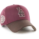 47-brand-curved-brim-mvp-dt-sure-shot-two-tone-cotton-los-angeles-dodgers-mlb-maroon-and-brown-snapback-cap