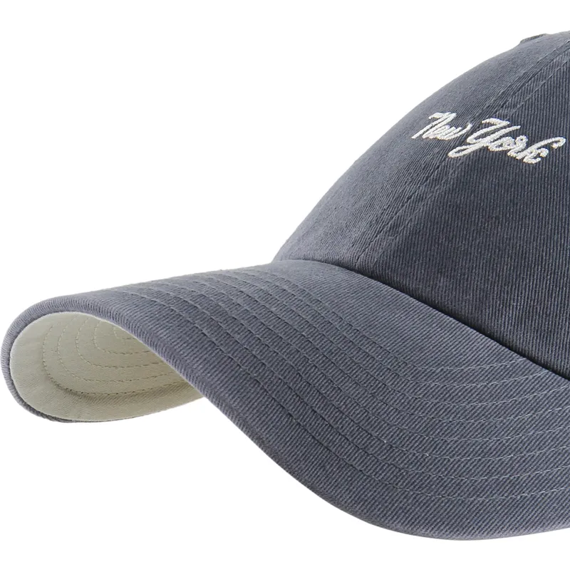 cap-kumer-navy-blue-adjustable-strap-clean-up-base-runner-script-new-york-yankees-mlb-47-brand