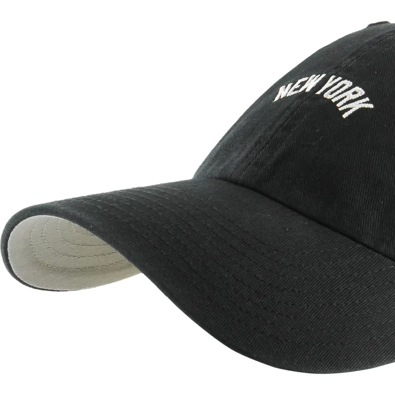 47-brand-curved-brim-clean-up-base-runner-script-new-york-yankees-mlb-black-adjustable-cap